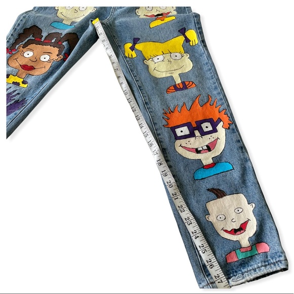 Rugrats Custom Denim Mom Jeans Size 4 - Picture 10 of 14